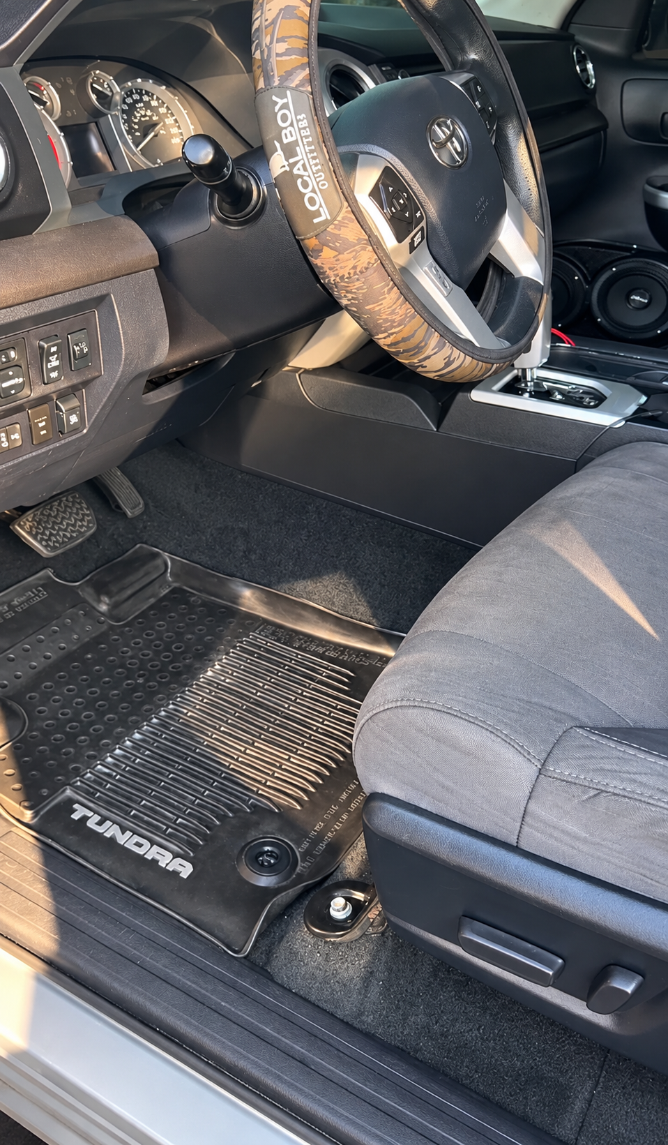 Toyota Tundra interior with clean floor mats and dashboard